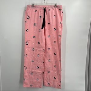 J.Crew Pink French Bull Dog Pajama Pants S NWT